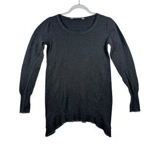 Athleta Womens Asymmetrical Hem Long Sleeve‎ Sweater S Gray Cashmere Goth READ